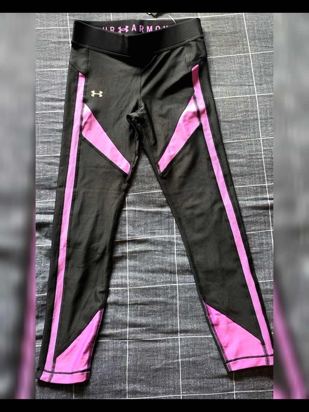 Under Armour Black and Pink Womens Performance Leggings